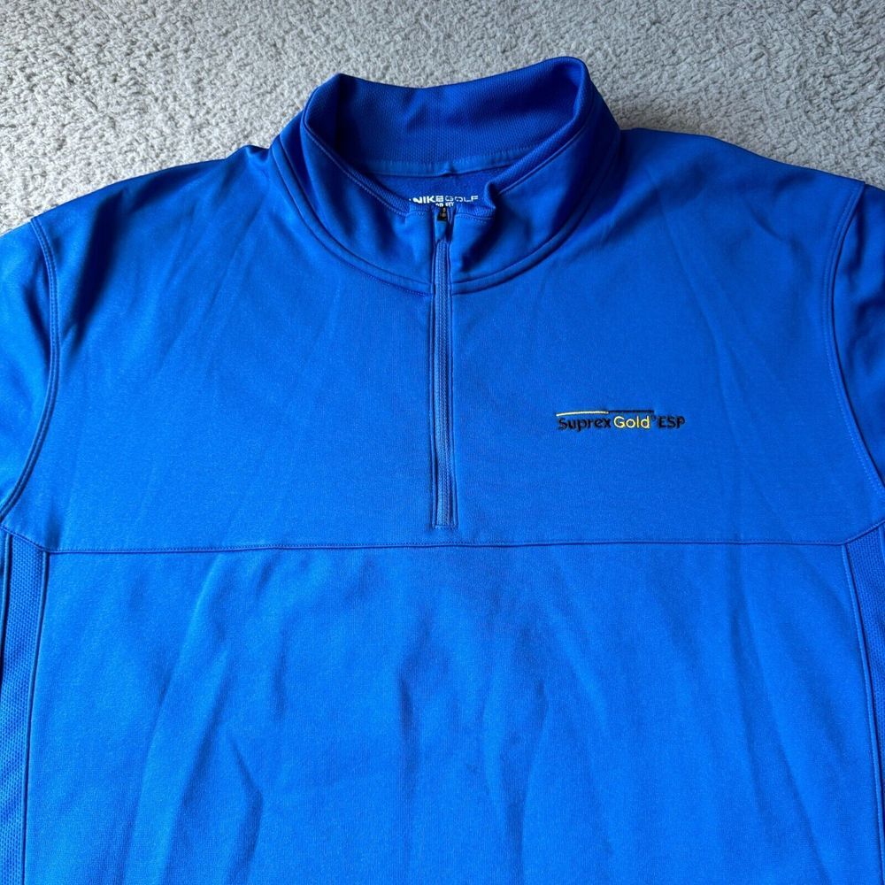 Nike Golf Sweater Mens Extra Large Blue Therma-Fit 1/4 Zip Pullover Standard